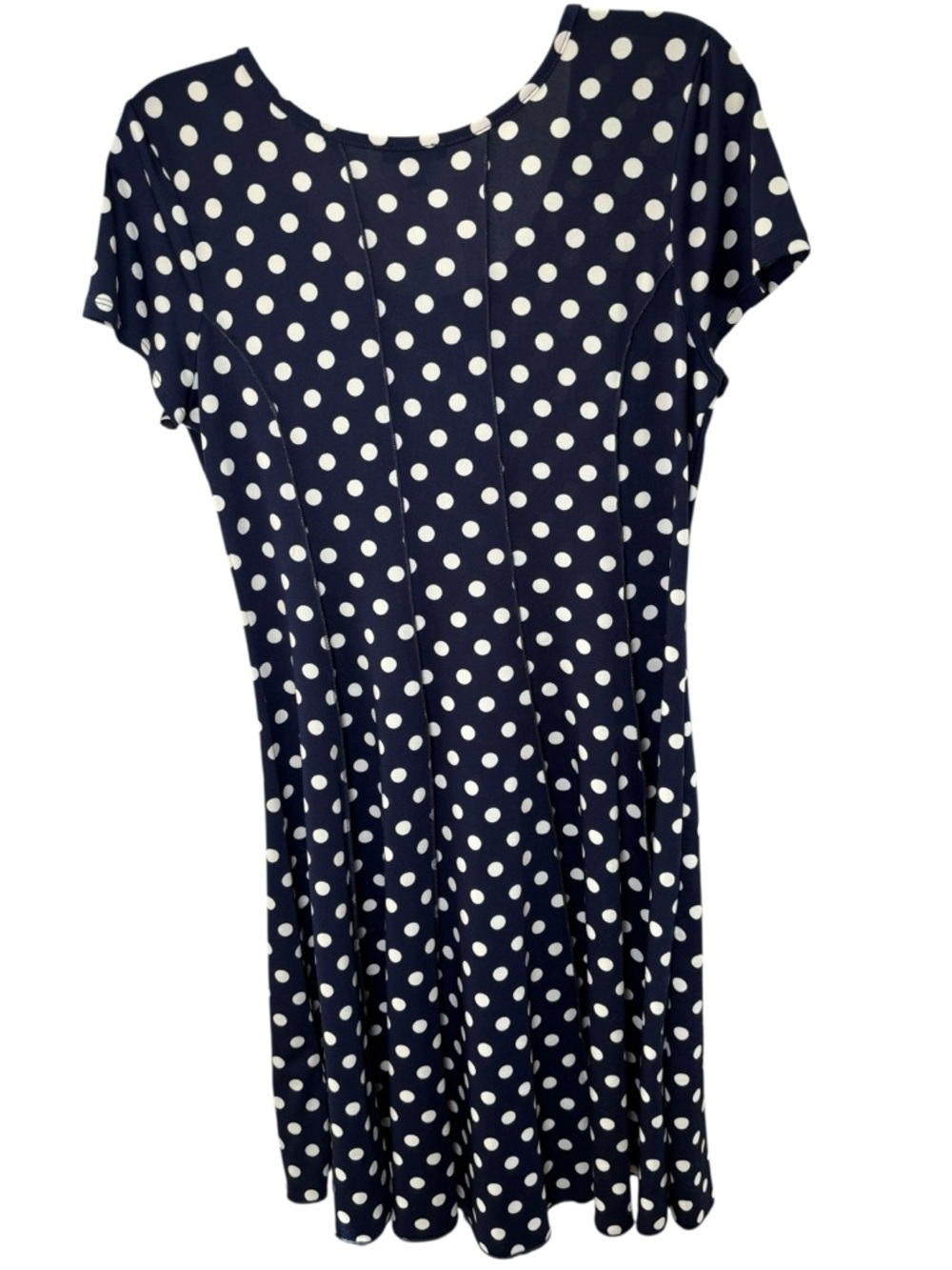 Sami & Jo Navy White Polka Dot Short Sleeve Kentucky Derby Midi Dress Women’s L - Picture 4 of 9